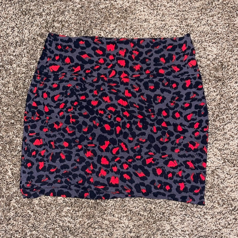 Leopard print mini skirt! Fits like a small